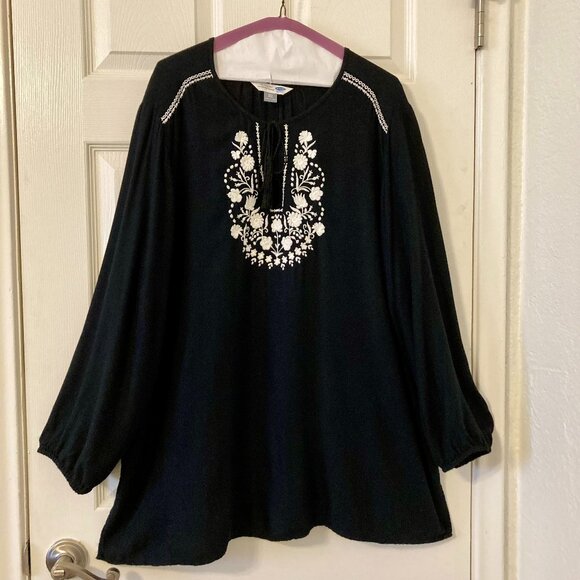 Great Condition, SZ XXL, Tunic Top, Mini Dress, Swim Cover Up Top, Black - Picture 1 of 4